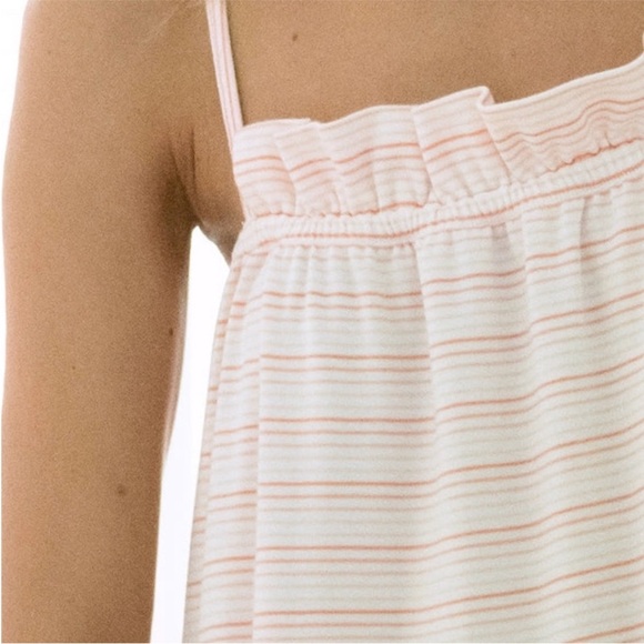 Lake Pajamas Pima Ruffle Nightgown Bellini Ombre Stripe Cotton - Picture 3 of 10